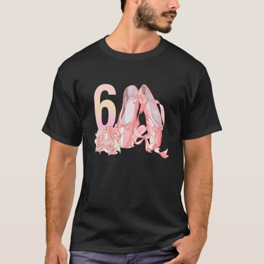 6e verjaardag Ballet Dancer Ballet Slippers Baller T-shirt (Voorkant)