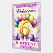6e verjaardag ballon thema acryl bord (Hoek)