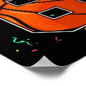6e verjaardag Basketball Big Nummer 6 jaar Poster (Hoek)