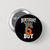 6e verjaardag Basketball Jongen 6 jaar oud Basketb Ronde Button 5,7 Cm (Voorkant /achterkant)
