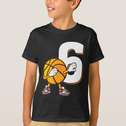 6e verjaardag Basketball Player doormaakt 6 jaar o T-shirt (Voorkant)