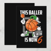 6e verjaardag Basketball Player Funny 6 jaar oud Feestdagenkaart (Voorkant / Achterkant)