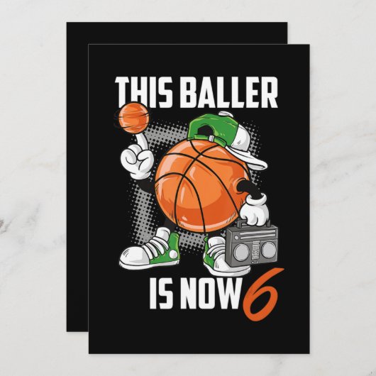 6e verjaardag Basketball Player Funny 6 jaar oud Feestdagenkaart (Voorkant / Achterkant)