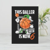 6e verjaardag Basketball Player Funny 6 jaar oud Feestdagenkaart (Staand voorkant)
