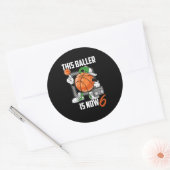 6e verjaardag Basketball Player Funny 6 jaar oud Ronde Sticker (Envelop)