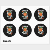 6e verjaardag Basketball Player Funny 6 jaar oud Ronde Sticker (Vel)