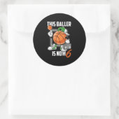 6e verjaardag Basketball Player Funny 6 jaar oud Ronde Sticker (Tas)