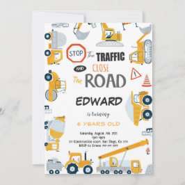 6e verjaardag bouw jongen uitnodiging