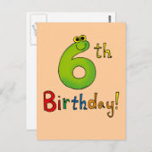 6e verjaardag! briefkaart (Voorkant / Achterkant)