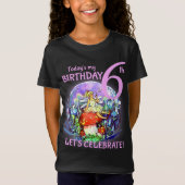 6e Verjaardag Bubbly Fairy & Mushroom Motief T-shi T-shirt (Voorkant)