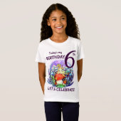 6e Verjaardag Bubbly Fairy & Mushroom Motief T-shirt (Voorkant volledig)