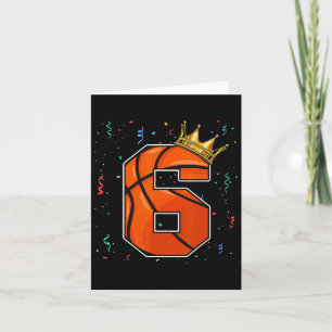 6e Verjaardag Bysketbyll Big Number 6 Year Old Boy Kaart