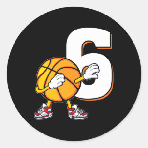 6e verjaardag Bysketbyll speler Dabbing 6 jaar oud Ronde Sticker