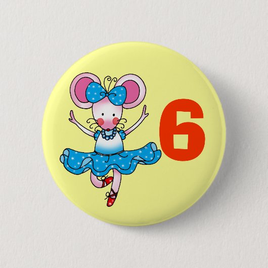 6e verjaardag cadeau voor een meisje , schattige b ronde button 5,7 cm (Voorkant)