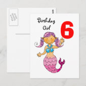 6e verjaardag cadeau voor een meisje , schattige z briefkaart (Voorkant / Achterkant)