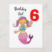 6e verjaardag cadeau voor een meisje , schattige z briefkaart (Voorkant)