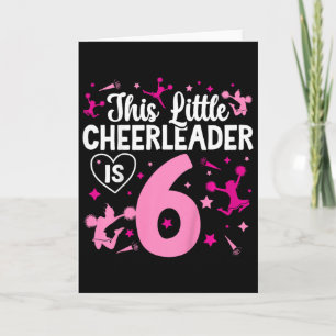 6e verjaardag cheerleader meisje zes jaar oud chee kaart