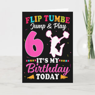 6e verjaardag Cheerleading Meisje 6 Jaar Cheerlea Kaart