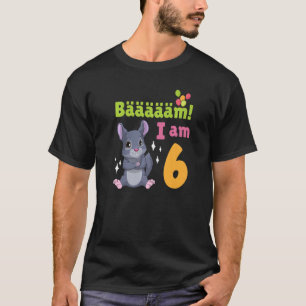 6e verjaardag Chinchilla met geboortedag 6 jaar T-shirt