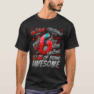 6e verjaardag Comic Style Geweldige sinds 2017 6 j T-shirt