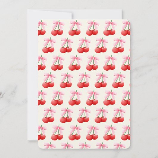 6e Verjaardag Coquette Kersen Bogen Bubble Letters Kaart (Achterkant)