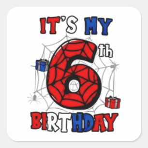 6e verjaardag Cute Superhero Spider Sticker