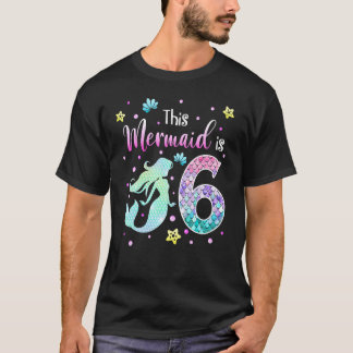 6e verjaardag Deze zeemeermin is 6 meisje van 6 ja T-shirt