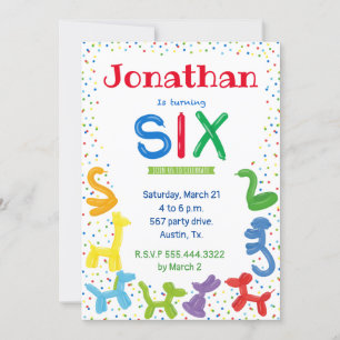 6e verjaardag dierballonvaarding kaart