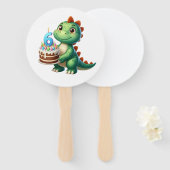 6e verjaardag Dino Handwaaier (Voorkant en achterkant)