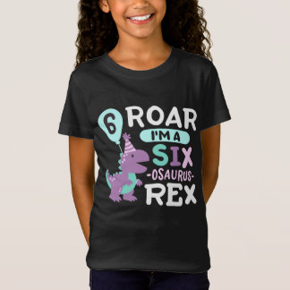 6e verjaardag Dinosaurus T Rex T-shirt