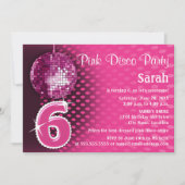 6e verjaardag Disco Party Kaart (Voorkant)