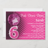 6e verjaardag Disco Party Kaart (Voorkant)