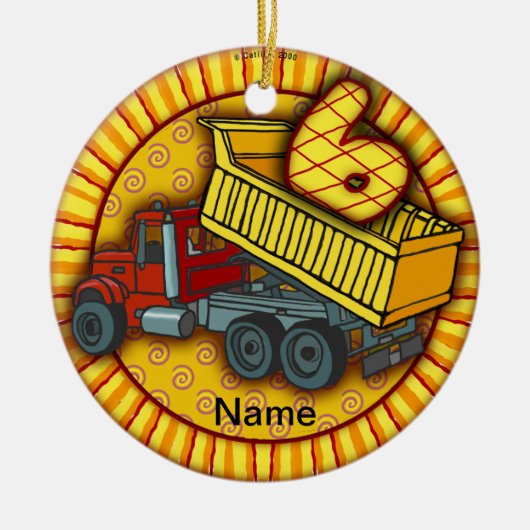 6e Verjaardag Dump Truck ornamenten (Voorkant)