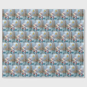 6e verjaardag eendje dansen in een plas cadeaupapier (Vlak)