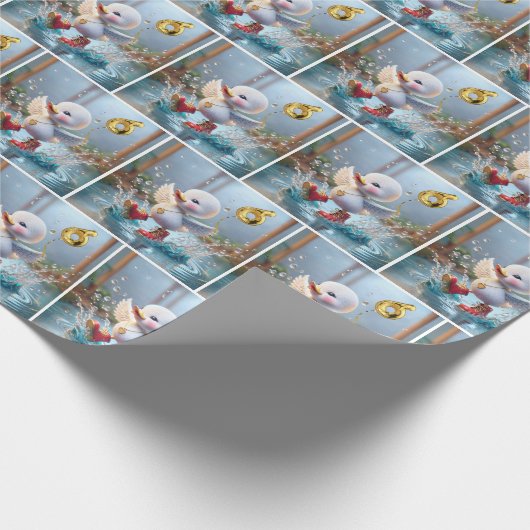6e verjaardag eendje dansen in een plas cadeaupapier (Hoek)