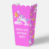 6e Verjaardag Eenhoorn met Cake Favoriete Box Bedankdoosjes (Voorkant)