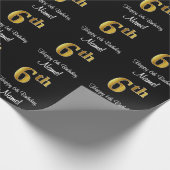 6e verjaardag: Elegante luxe Faux Gold look # Cadeaupapier (Hoek)