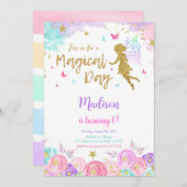 6e verjaardag feeënfeest kaart (Voorkant / Achterkant)