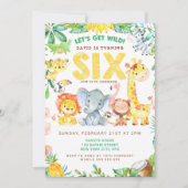 6e Verjaardag Feest Dieren Zoo Oerwoud Safari Scha Kaart (Voorkant)