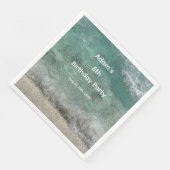 6e Verjaardag Feest Water Abstracte Custom Name Ag Servet (Hoek)