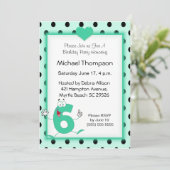 6e verjaardag feestuitnodigingen kaart (Staand voorkant)