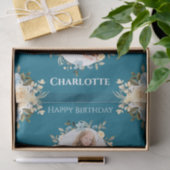 6e verjaardag Foto Collage Blauwgroen Blauwe Gele  Tissuepapier (Geschenk)