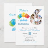 6e verjaardag foto collage nummer 6 Jongen Kaart (Voorkant / Achterkant)