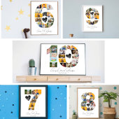 6e verjaardag foto collage poster aandenken
