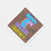 6e verjaardag ~ Fun, door Urban Graffiti geïnspire Servet (Hoek)