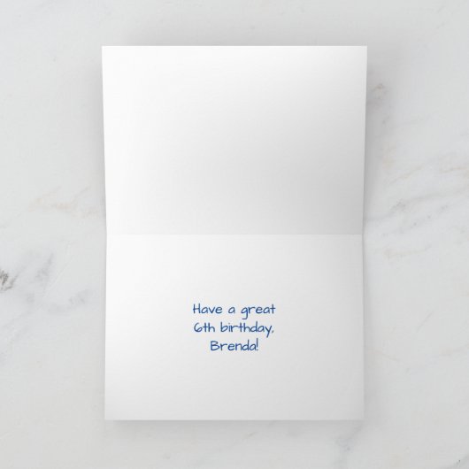 6e verjaardag: Fun, kleurrijk gevuurwerk Kaart (Binnen)