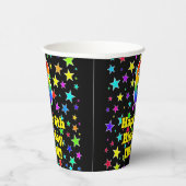 6e verjaardag: Fun Stars Pattern en Rainbow 6 Papieren Bekers (Rechts)