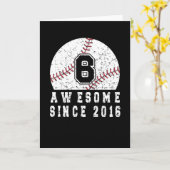 6e verjaardag, geboren in 2016 in honkbal, 6 jaar  kaart (Gele Bloem)