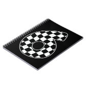 6e verjaardag geruite nummer 6 auto race vlag notitieboek (Linkerzijde)