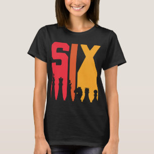 6e verjaardag geschenk schaakspeler retro bordspel t-shirt